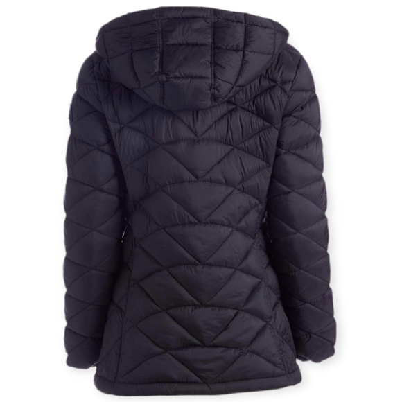 REEBOK Puffer Coat Black Glacier Shield Hooded Packable Puffer Jacket - Picture 3 of 8